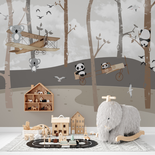 Zidni mural Let među drvećem