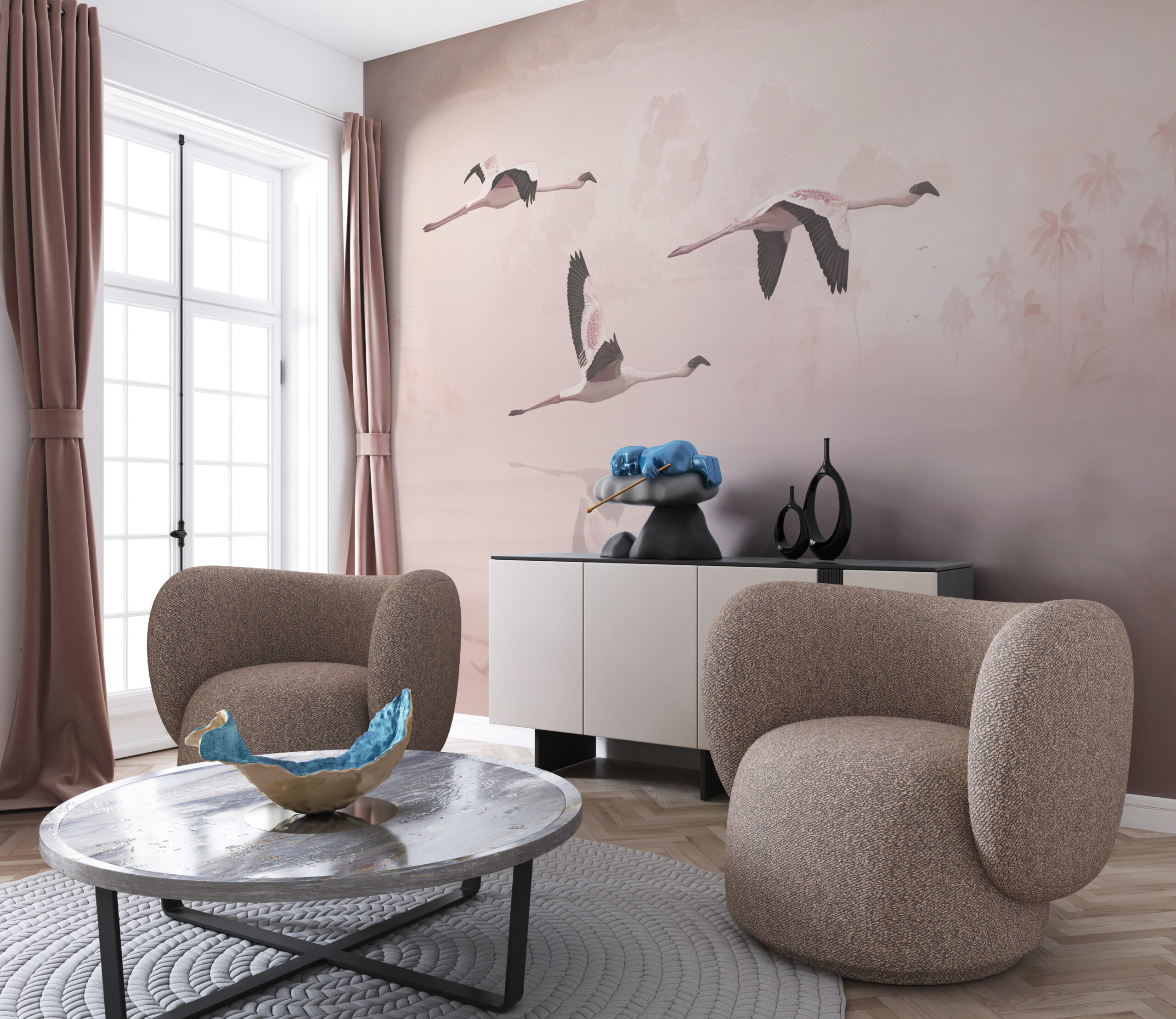 Zidni mural Let dizalica