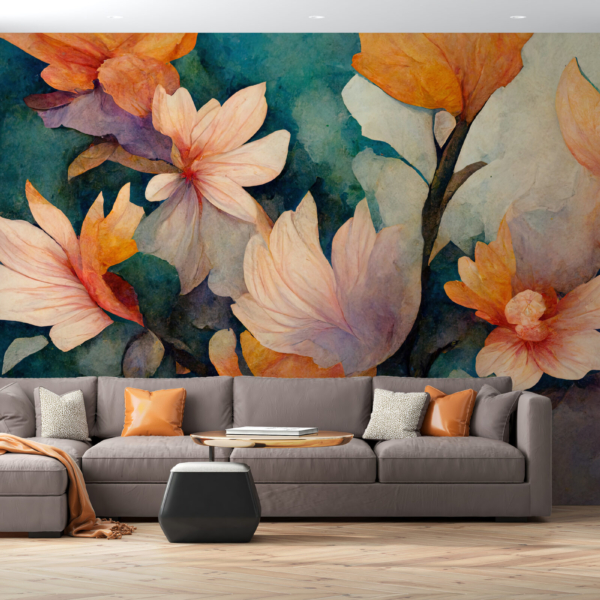 Zidni zidni zid Oslikano cvijeće