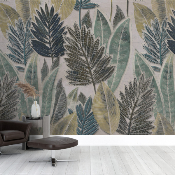 Zidni zidni zid s oslikanim lišćem