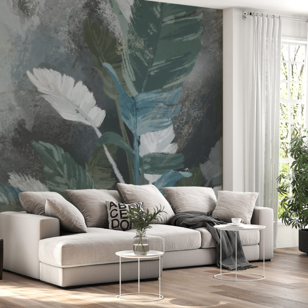 Zidni zidni zid s oslikanim lišćem