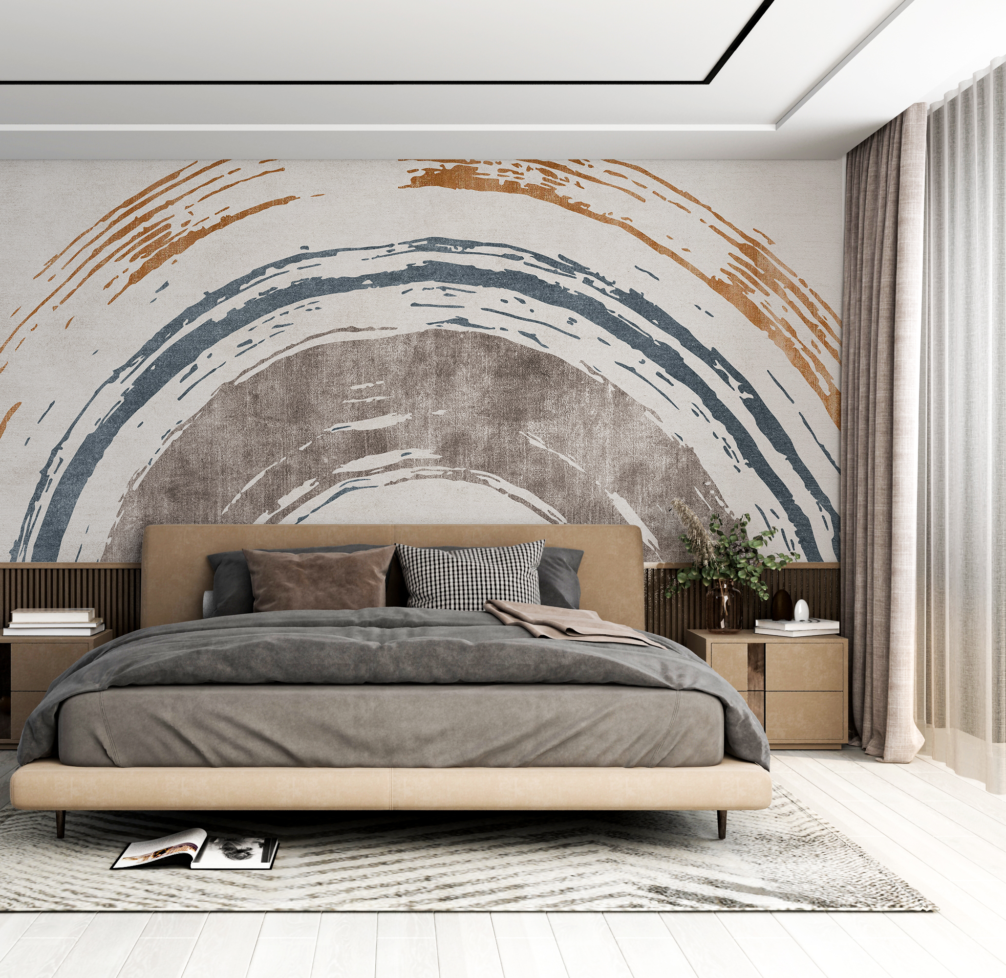 Zidni mural s oslikanim lukom