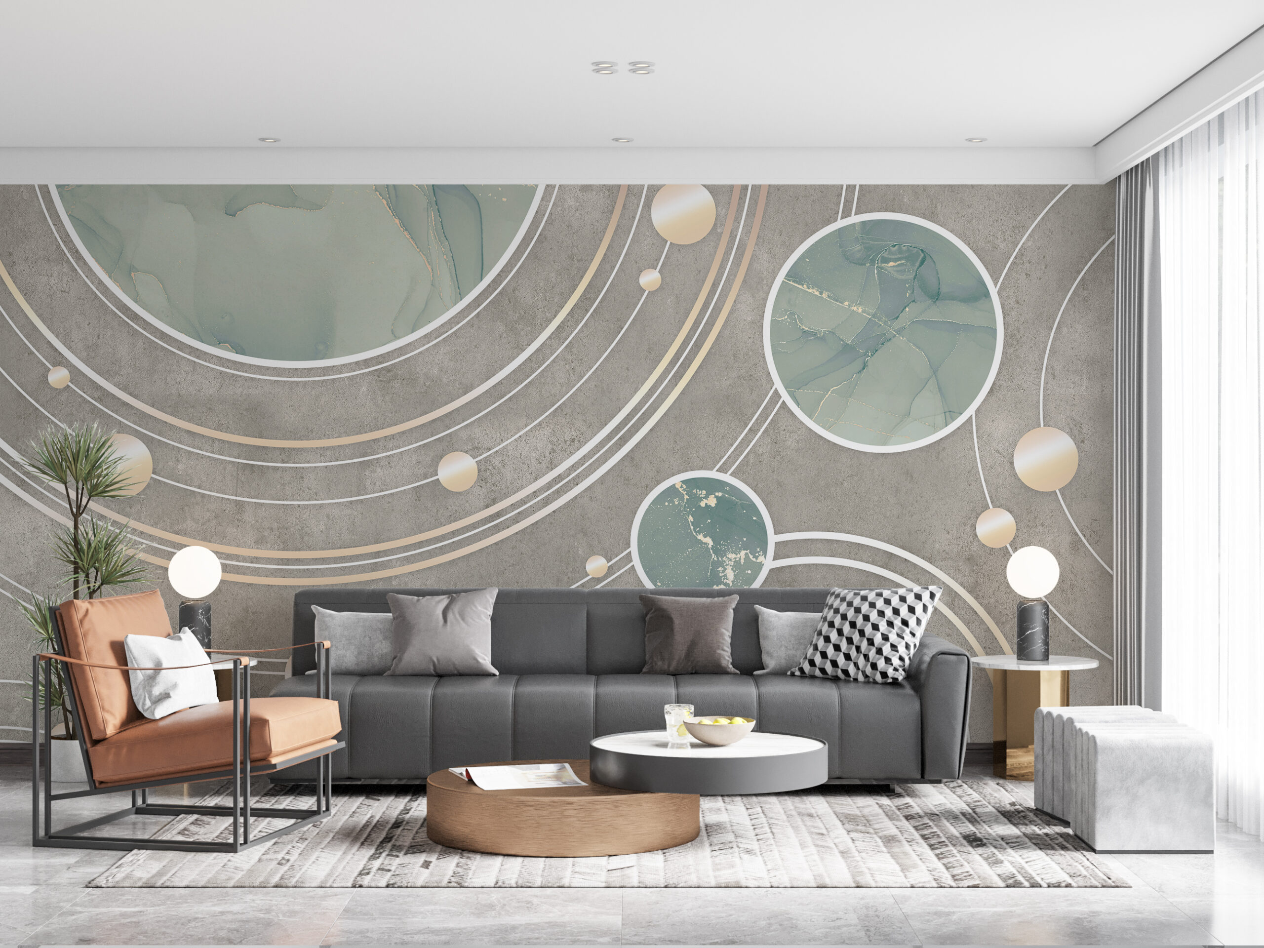 Mramorni ples planeta zidni zid