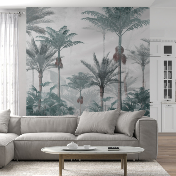 Magla nad zidnim zidom palmine šume