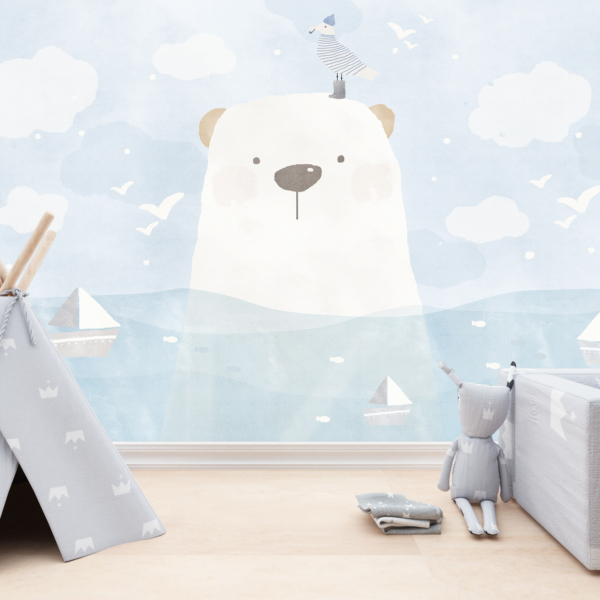 Foto pozadina medvjedić u vodi