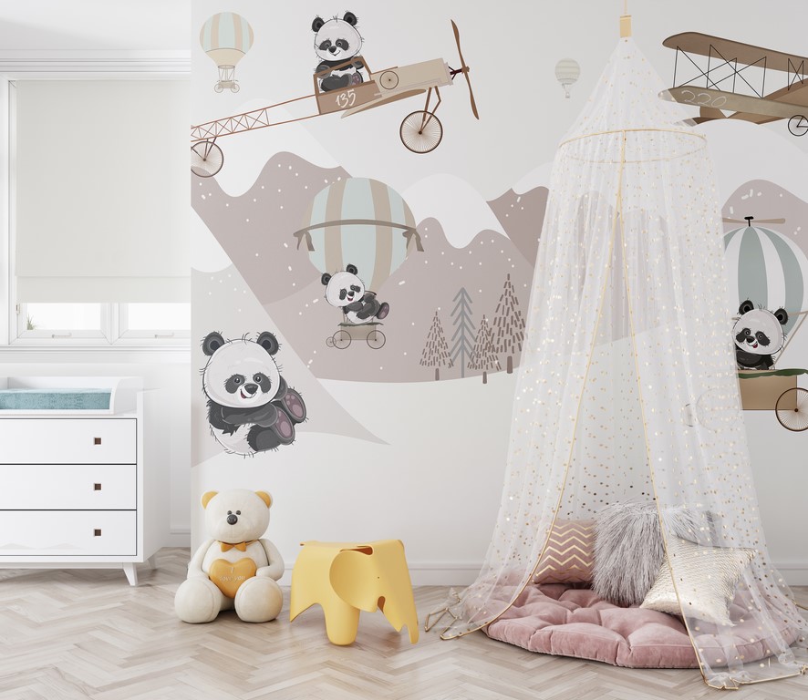 Zidni zid medvjedića u snijegu za djecu