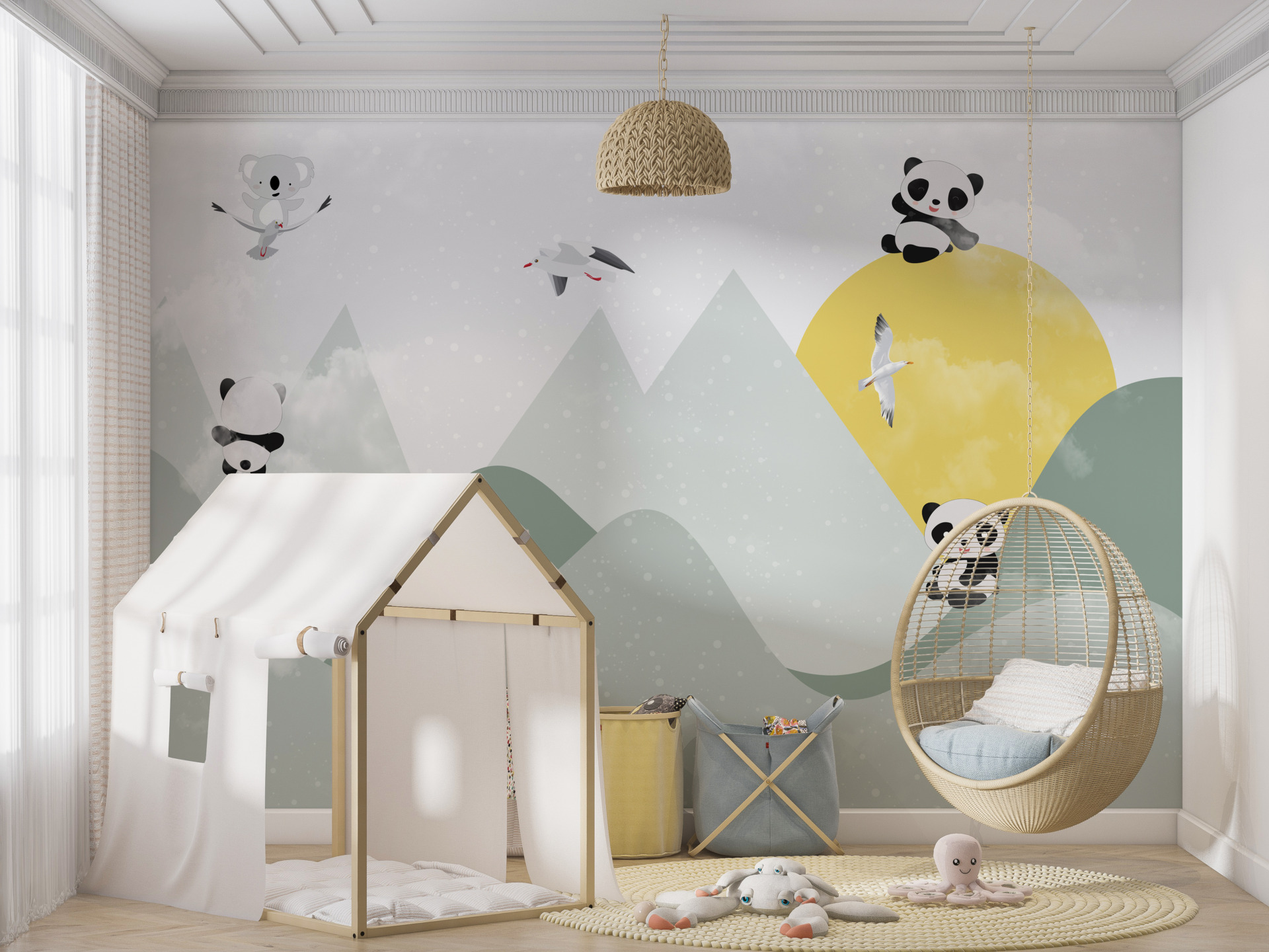 Zidni mural Medvjedi u planinama za djecu