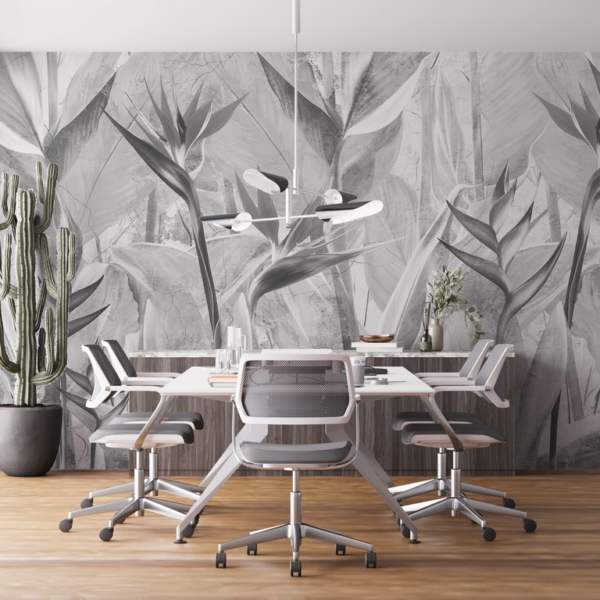 Jednobojni zidni zid cvijeća Strelitzia