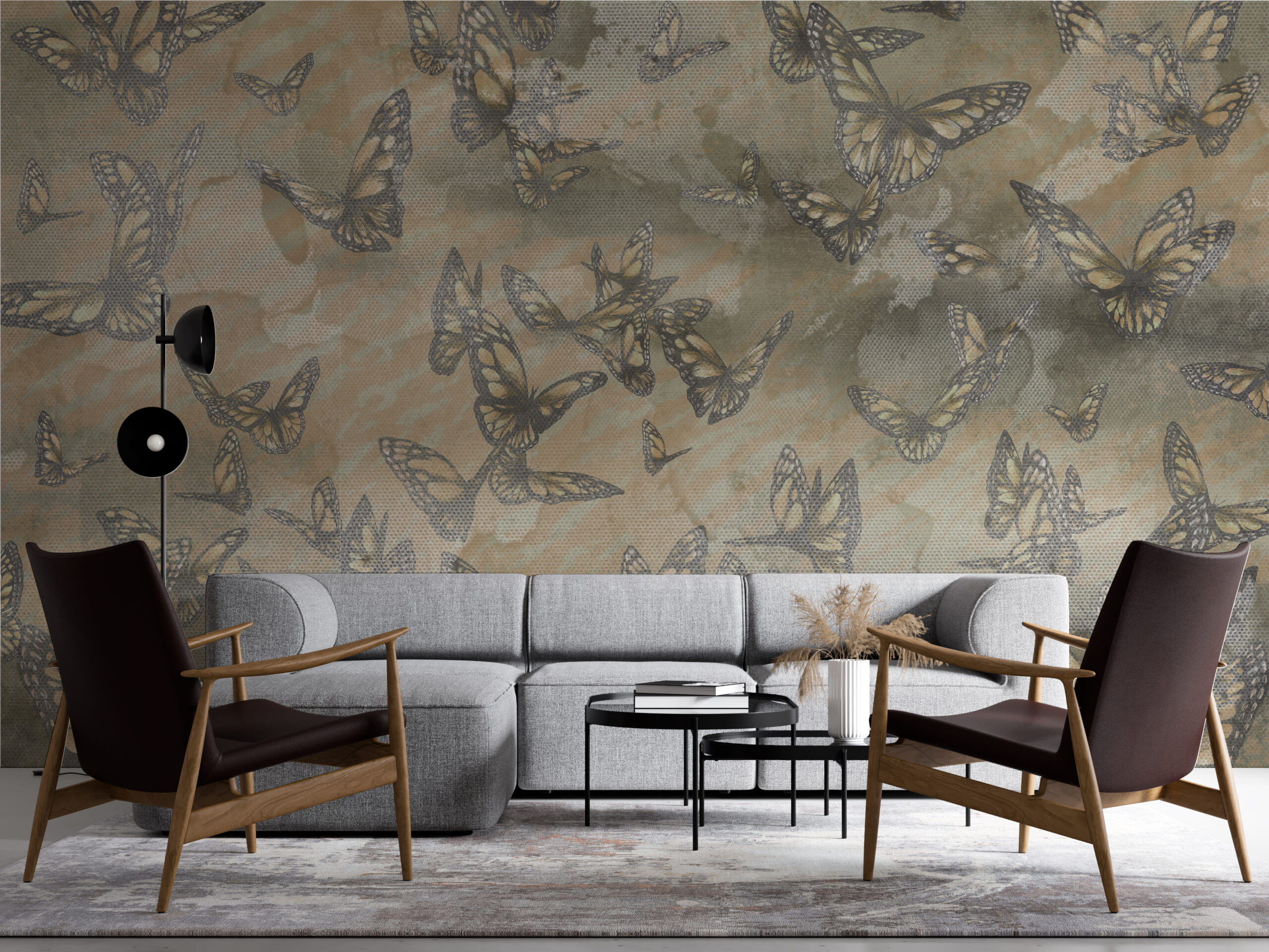 Leptiri u letu zidni mural