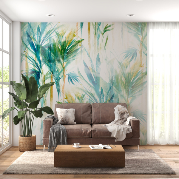 Zidni mural Plavo Dugo Lišće