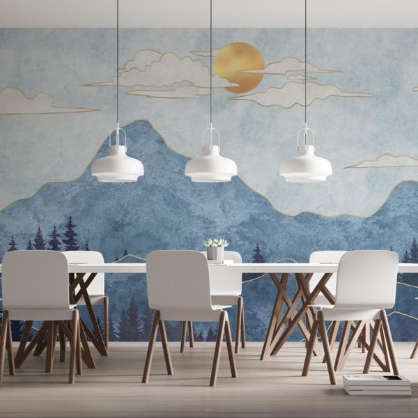 Zidni mural Plave planine sa zlatnim koncem