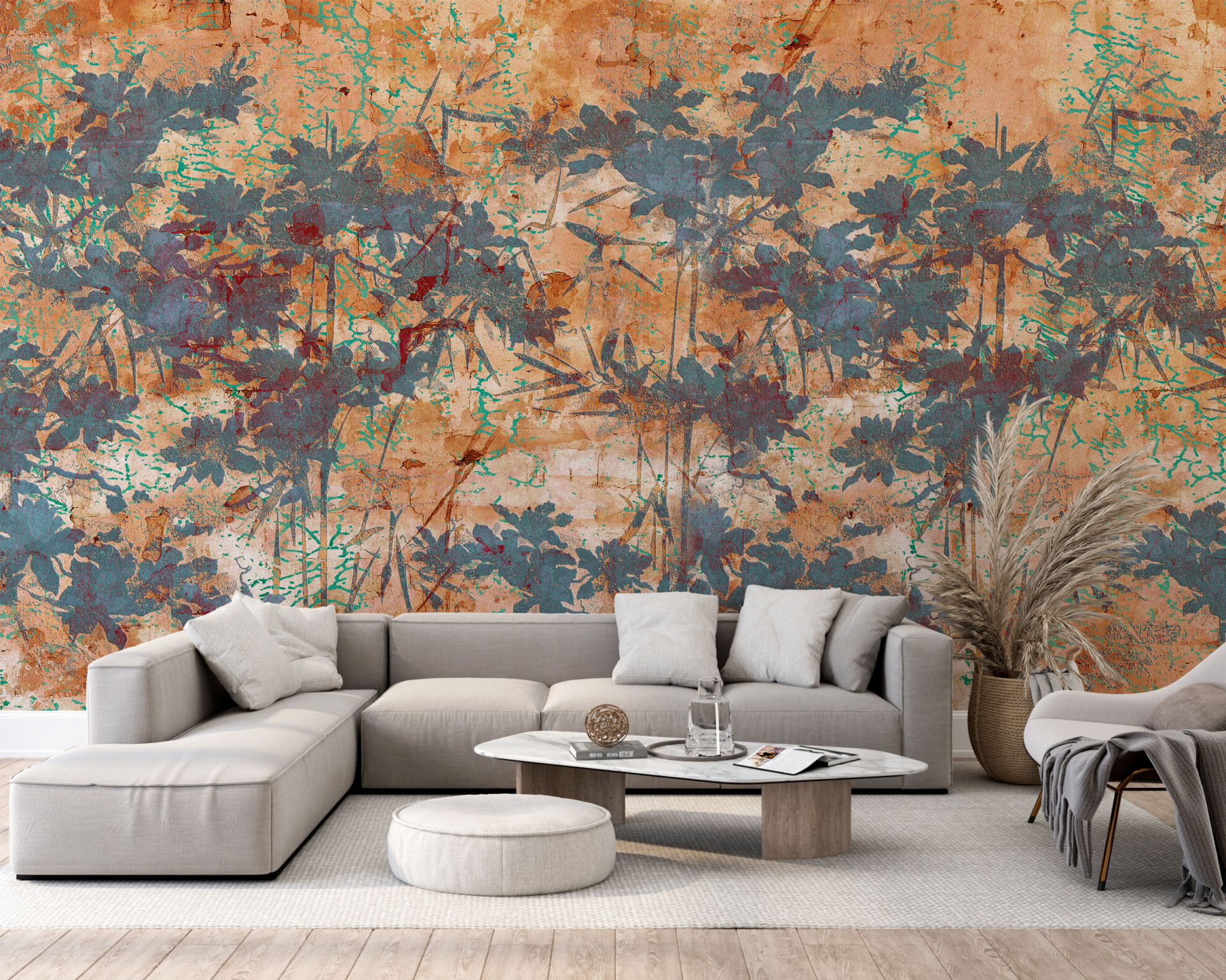 Zidni mural Plave biljke