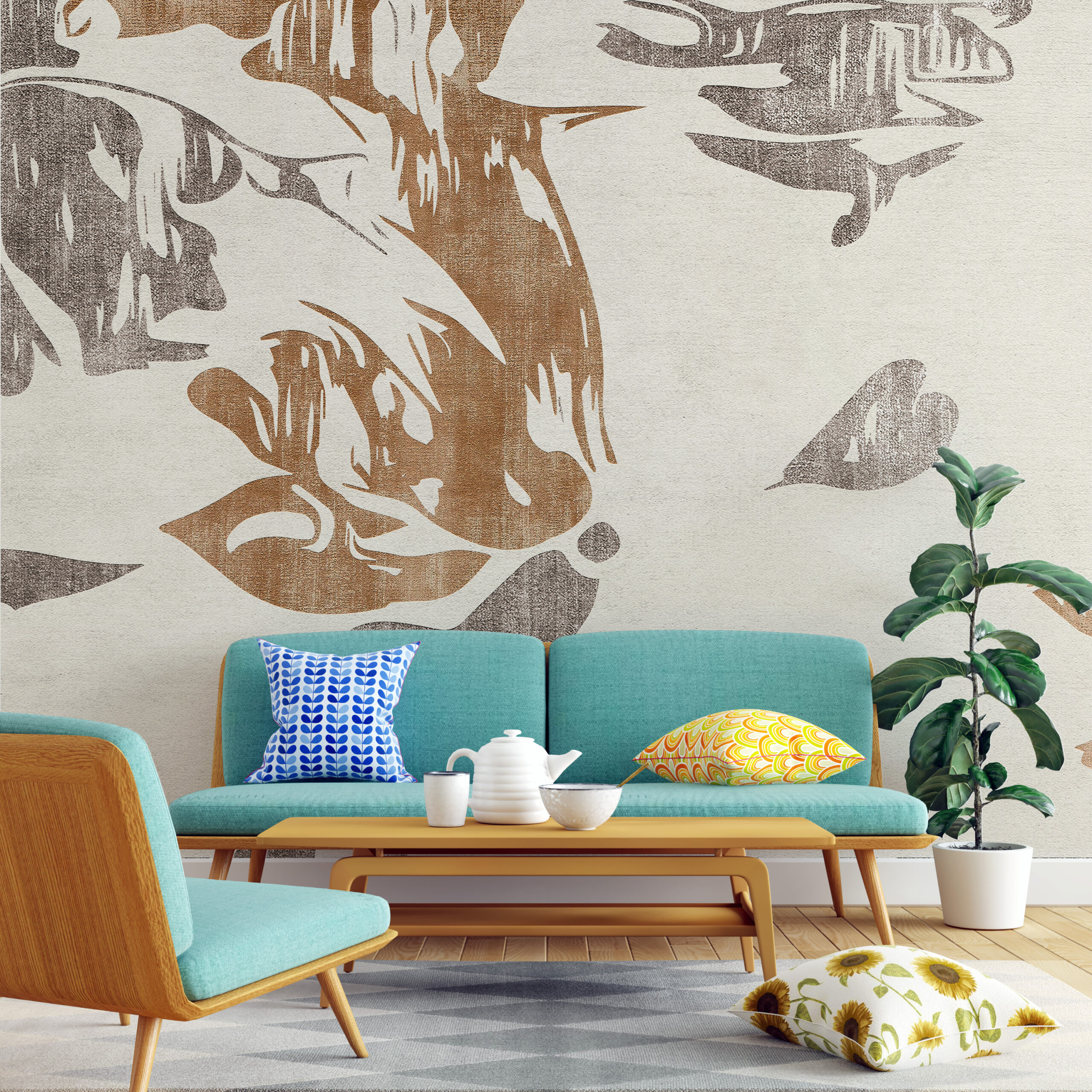 Zidni mural nepravilnog uzorka