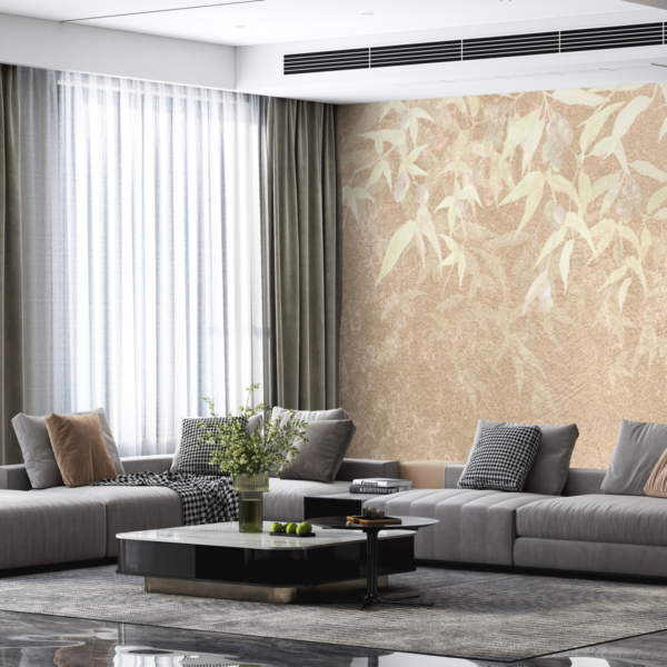 Zamućeno lišće na zidnom muralu