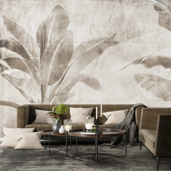 Zidni mural zamagljenih palmi