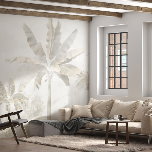 Zidni mural Palm u bijeloj boji