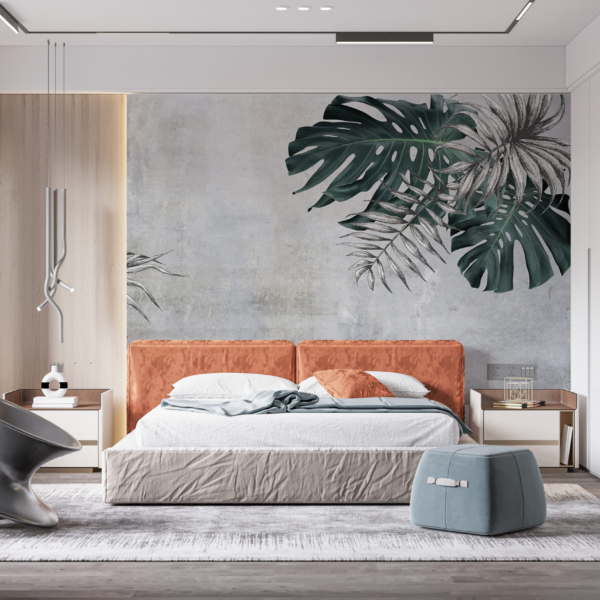 Grafički zidni mural palme