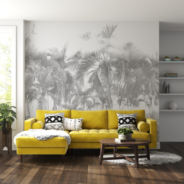 Palme u bijelom zidnom zidu