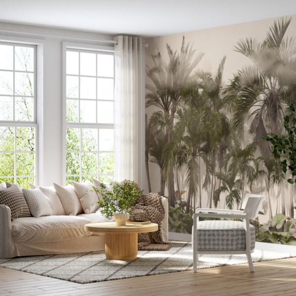 Palme na zidnom muralu Džungla