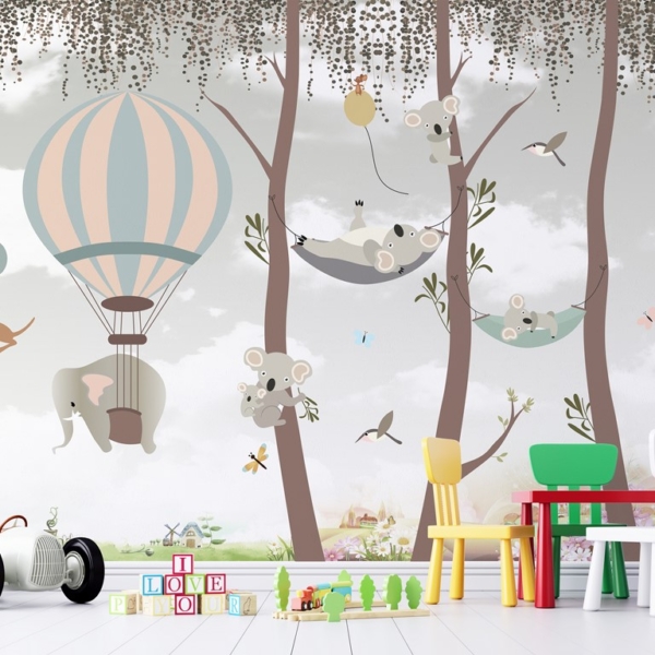 Zidni mural Panda na visećoj mreži za djecu