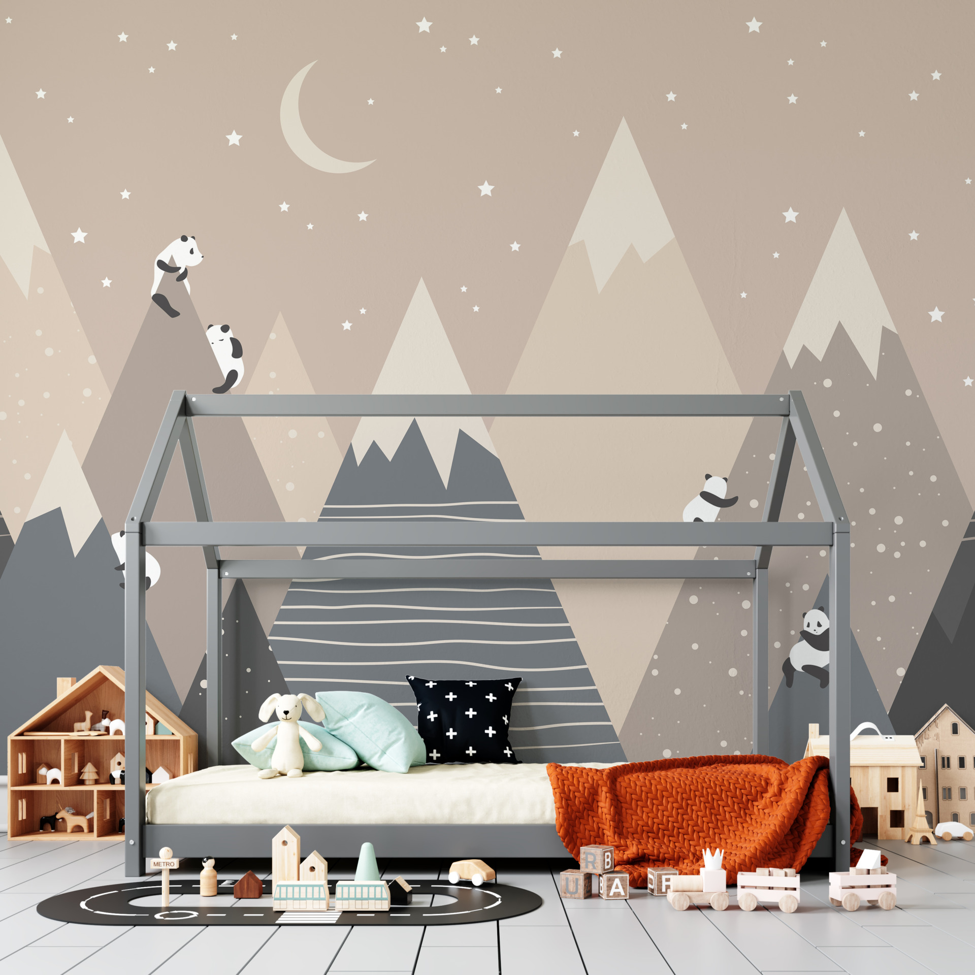 Zidni mural Panda na vrhovima planina