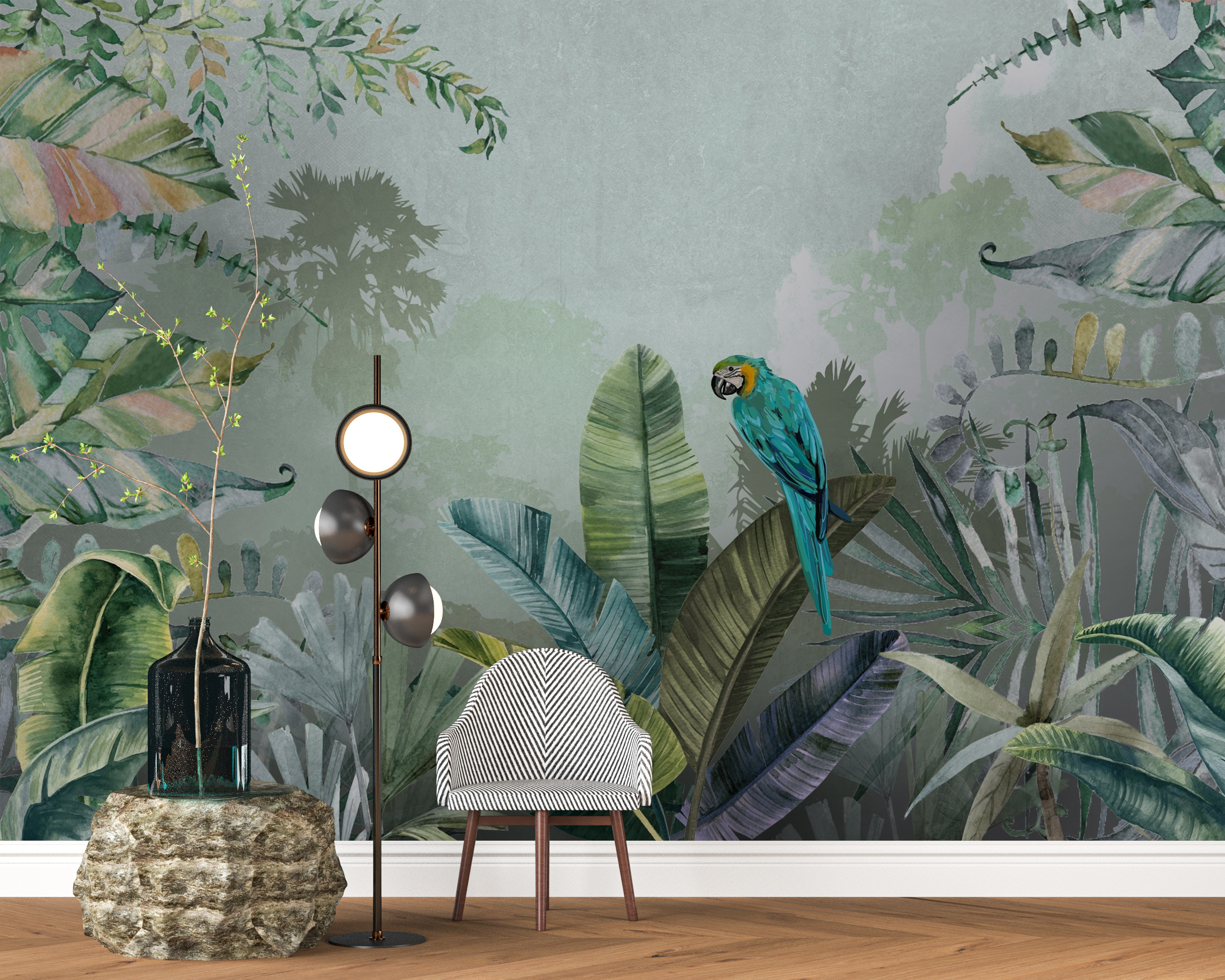 Foto pozadina Papiga u grmlju