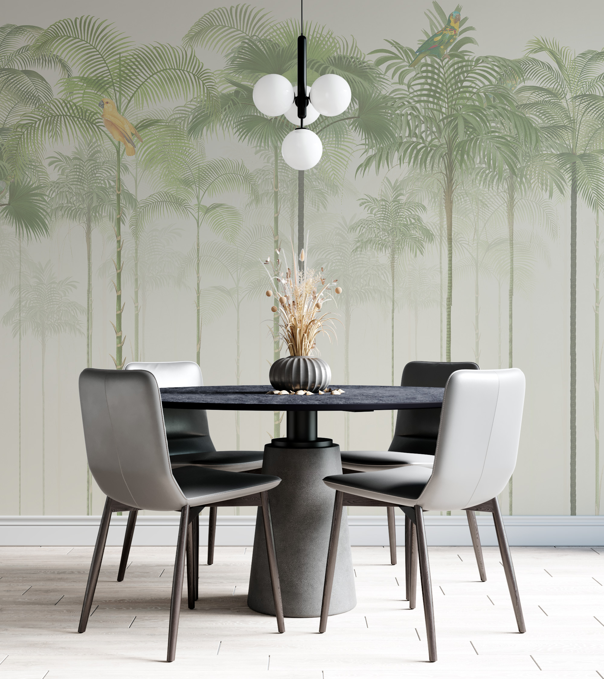 Zidni mural Papiga na palmama