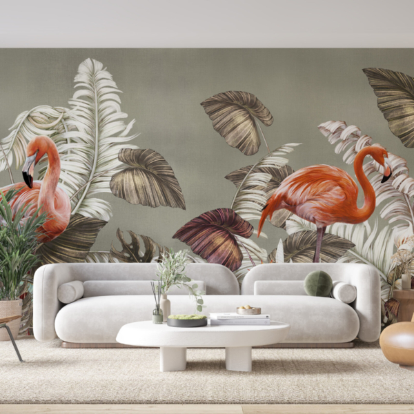 Zidni zidni mural para flamingosa