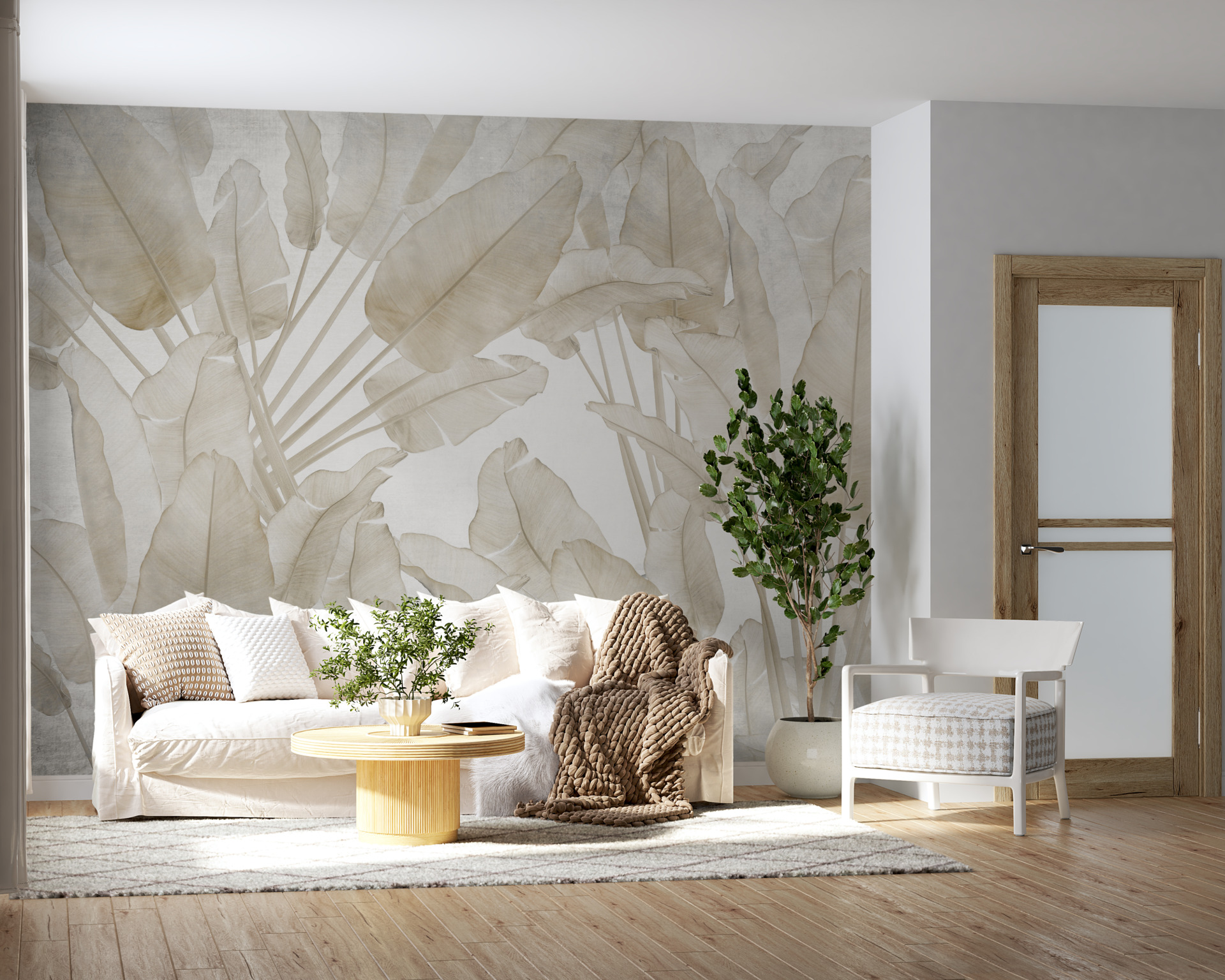 Zidni mural Plumes of Light Leaves