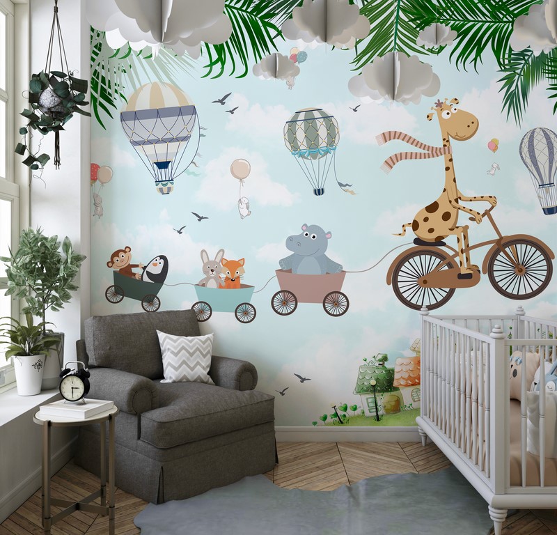 Sky Train zidni mural za djecu