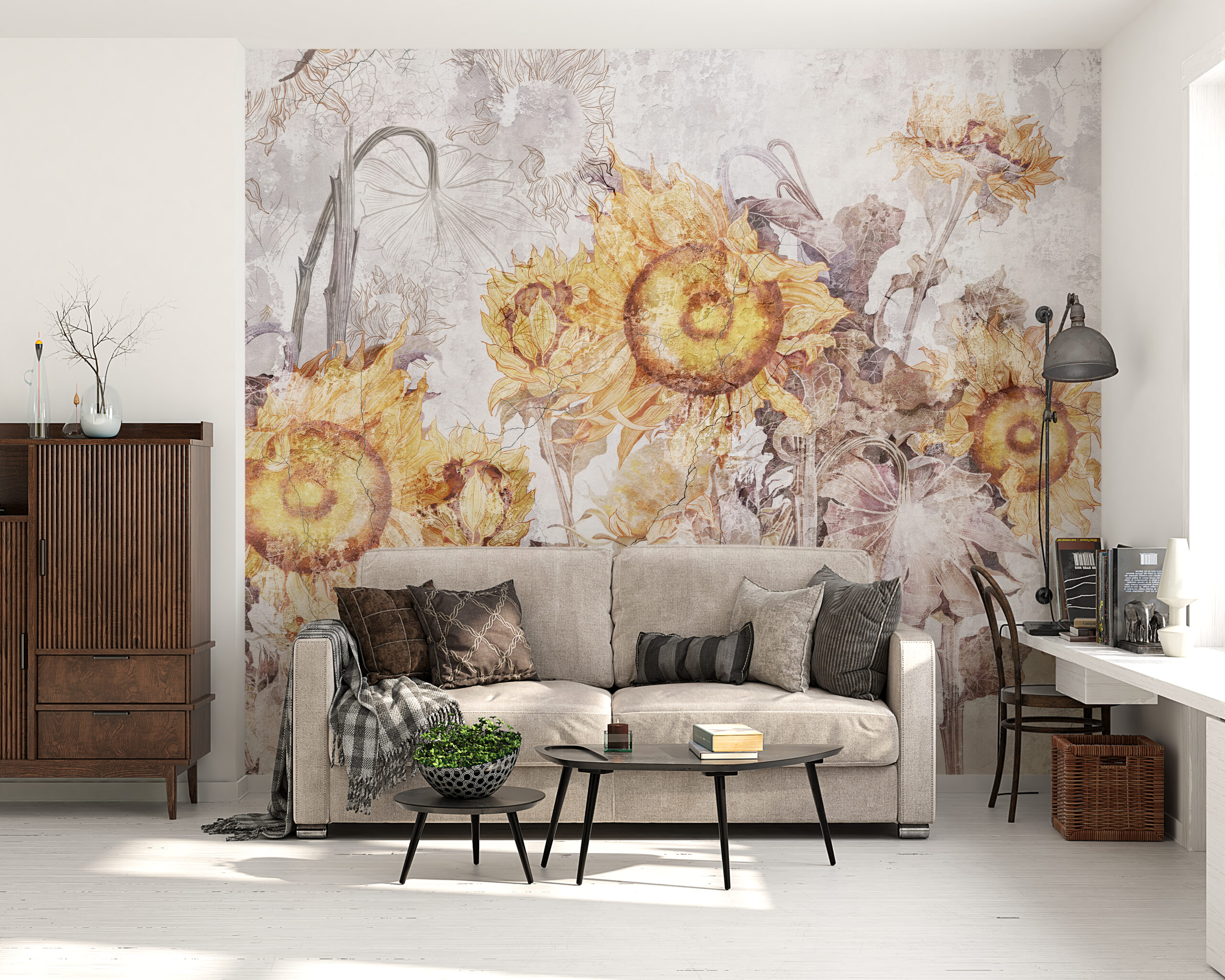 Zidni mural Polje suncokreta