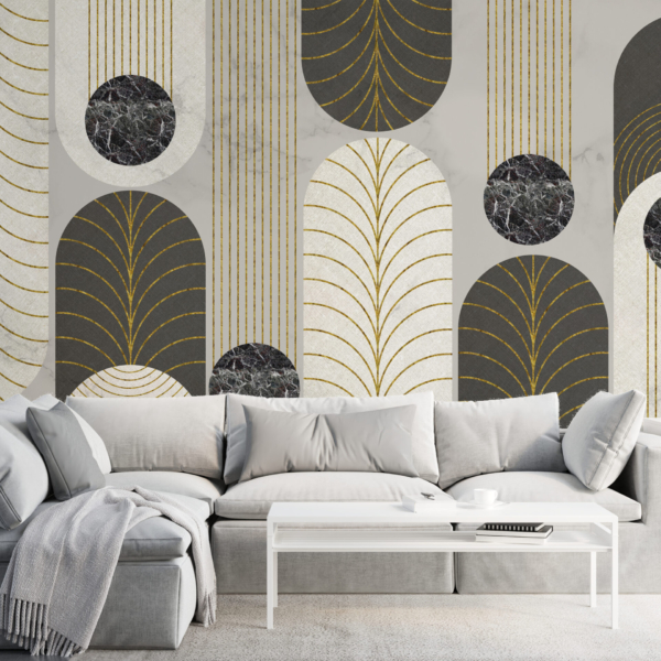 Polukružni zidni zid sa zlatom