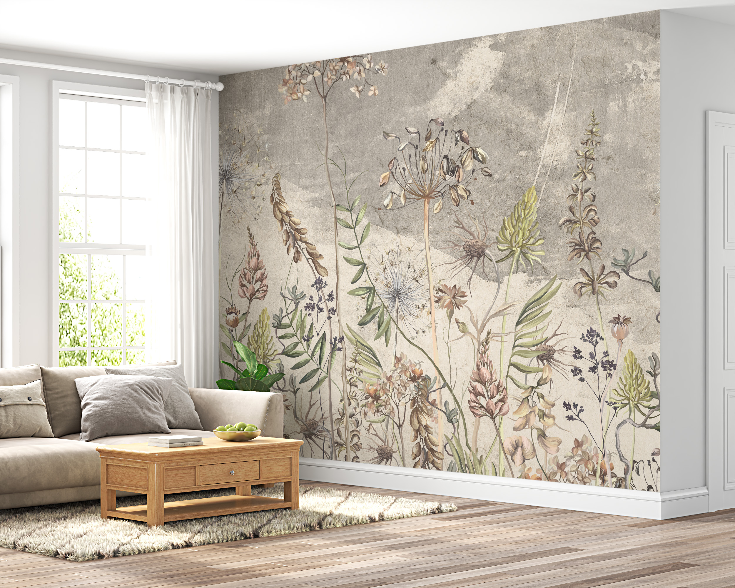 Zidni zidni zid Poljsko cvijeće