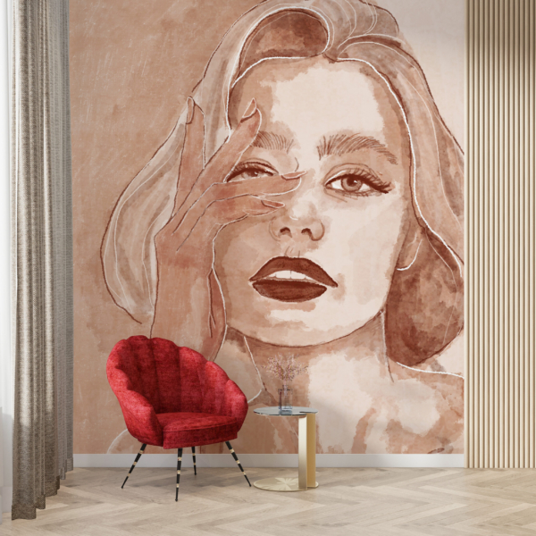 Zidni mural Portret žene iz Sepije