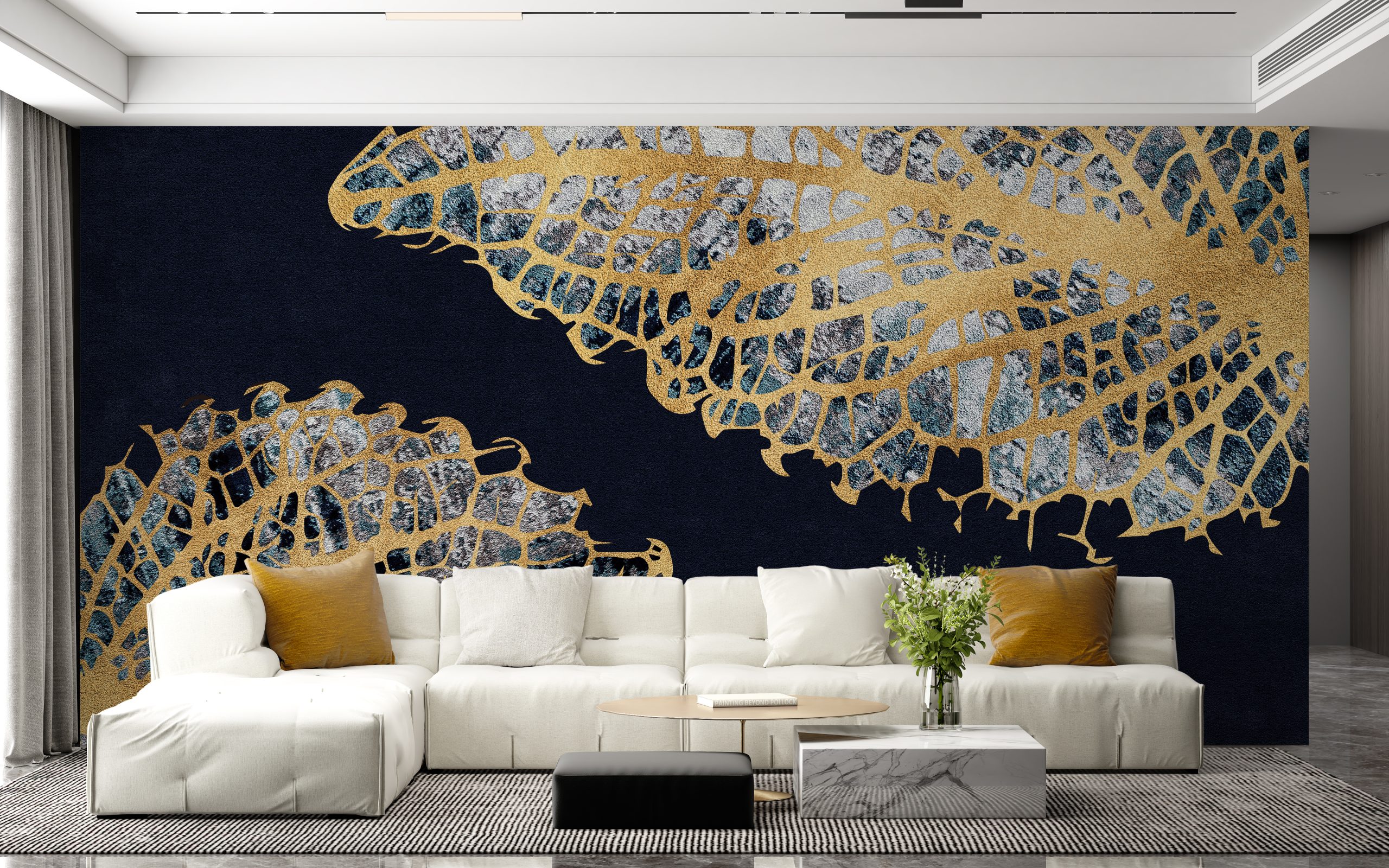 Preeksponirani zidni zid lišća