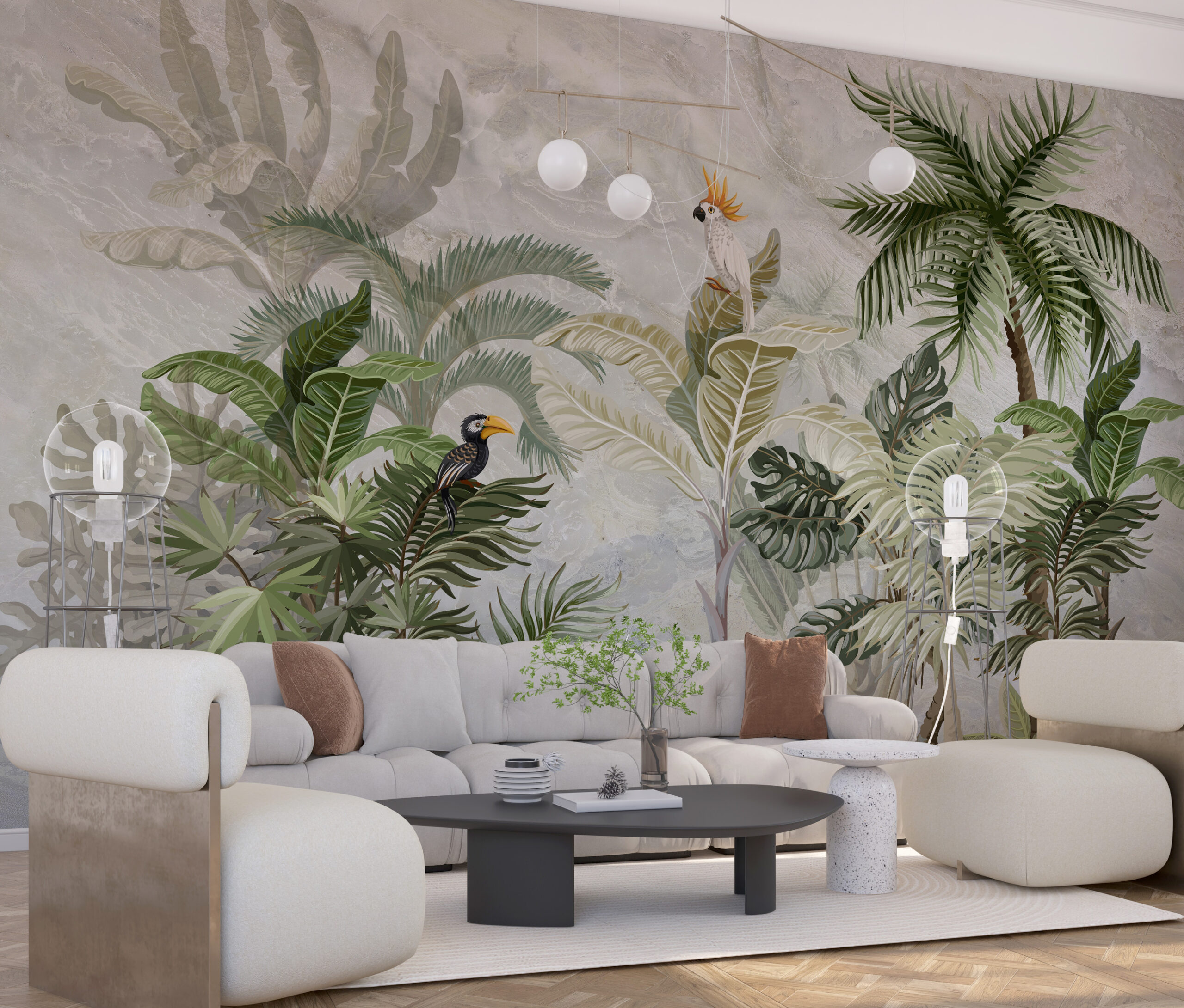 Zidni mural ptica na drvetu