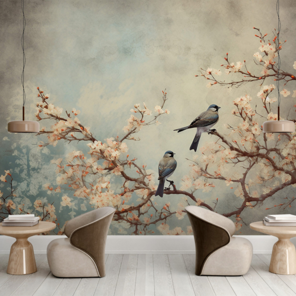 Zidni mural Ptice na grani