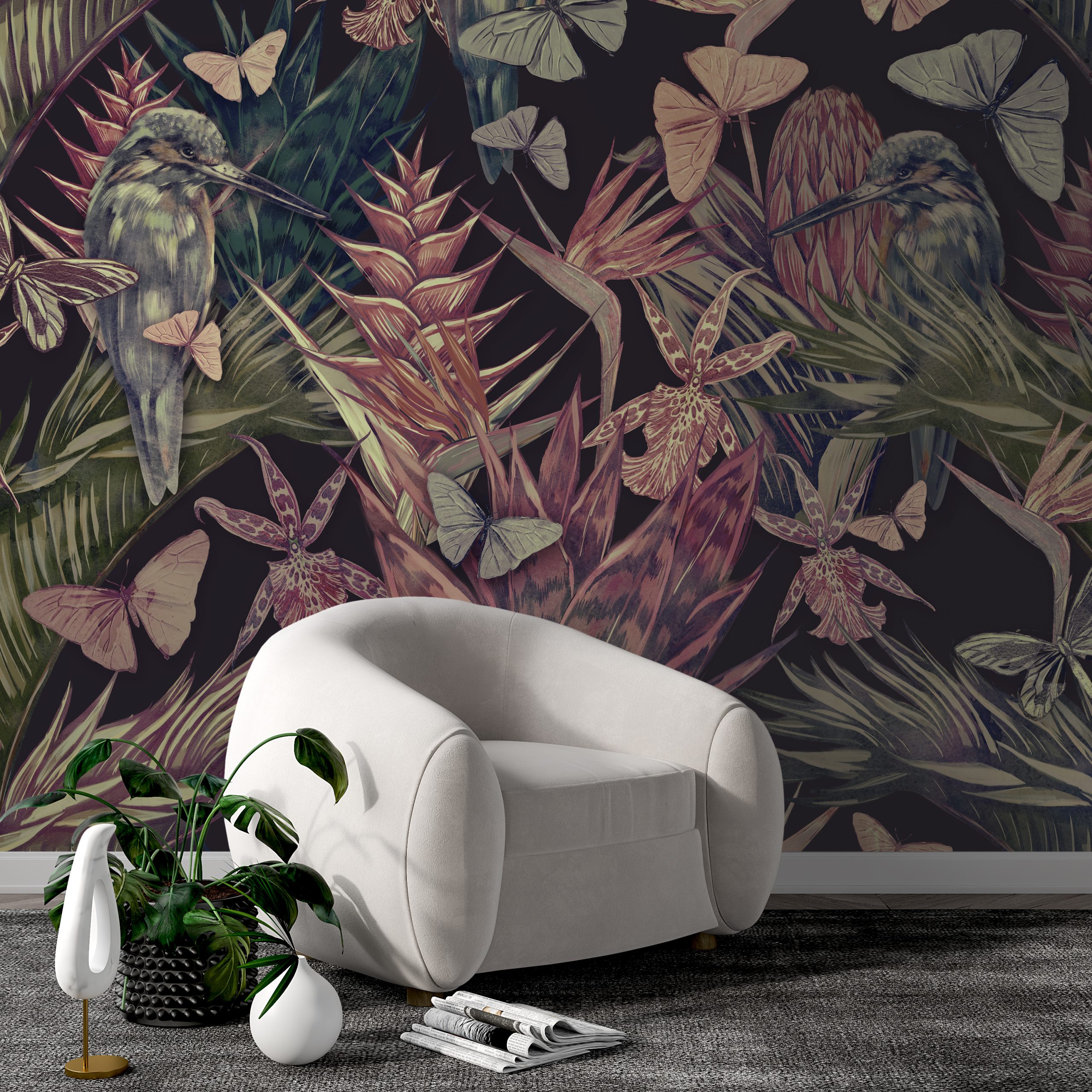 Mural Ptice skrivene u cvijeću