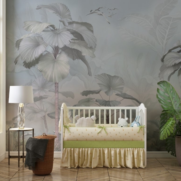 Zidni mural Ptice među perjanicama palmi