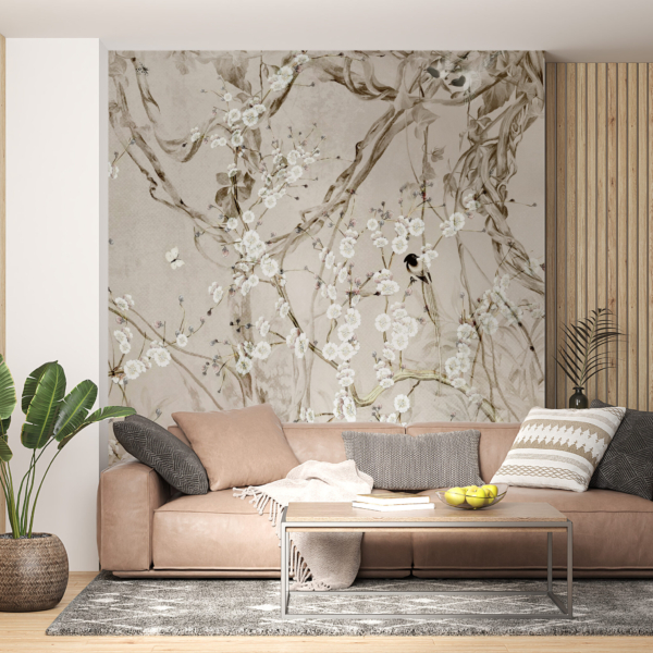 Zidni zid Ptice među cvijećem