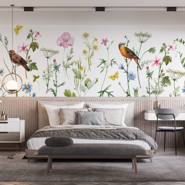 Zidni mural Ptice u cvijeću