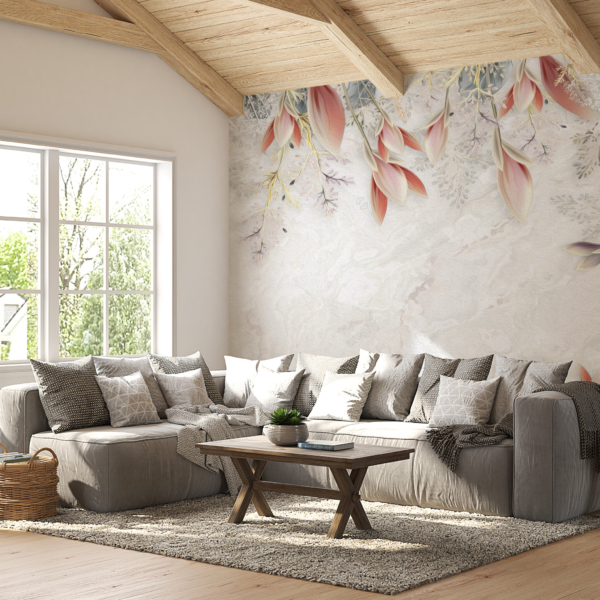 Okvir za tapete ružičastog lišća