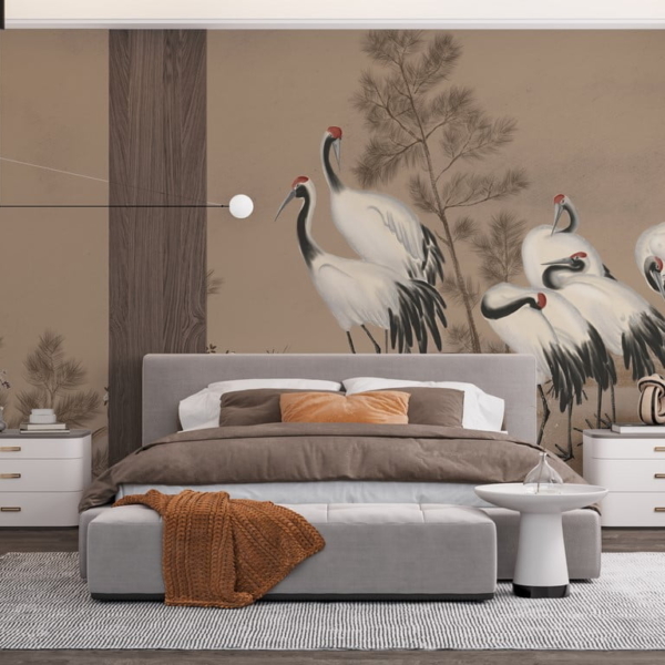 Zidni zidni zid White Crane Family