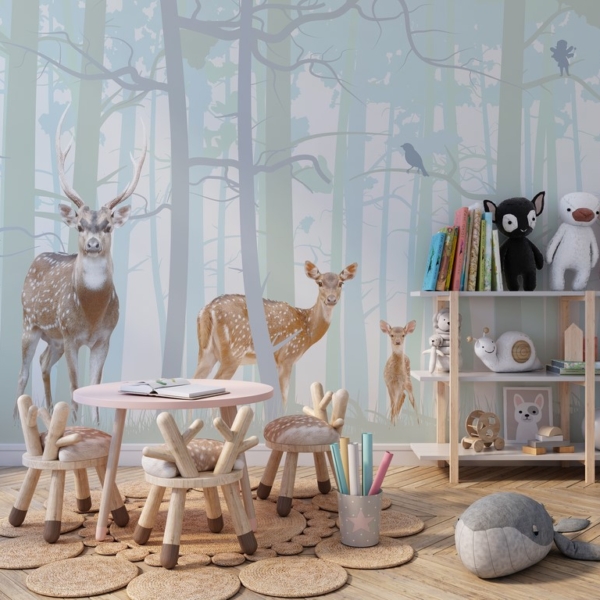 Zidni zidni zid obitelji jelena