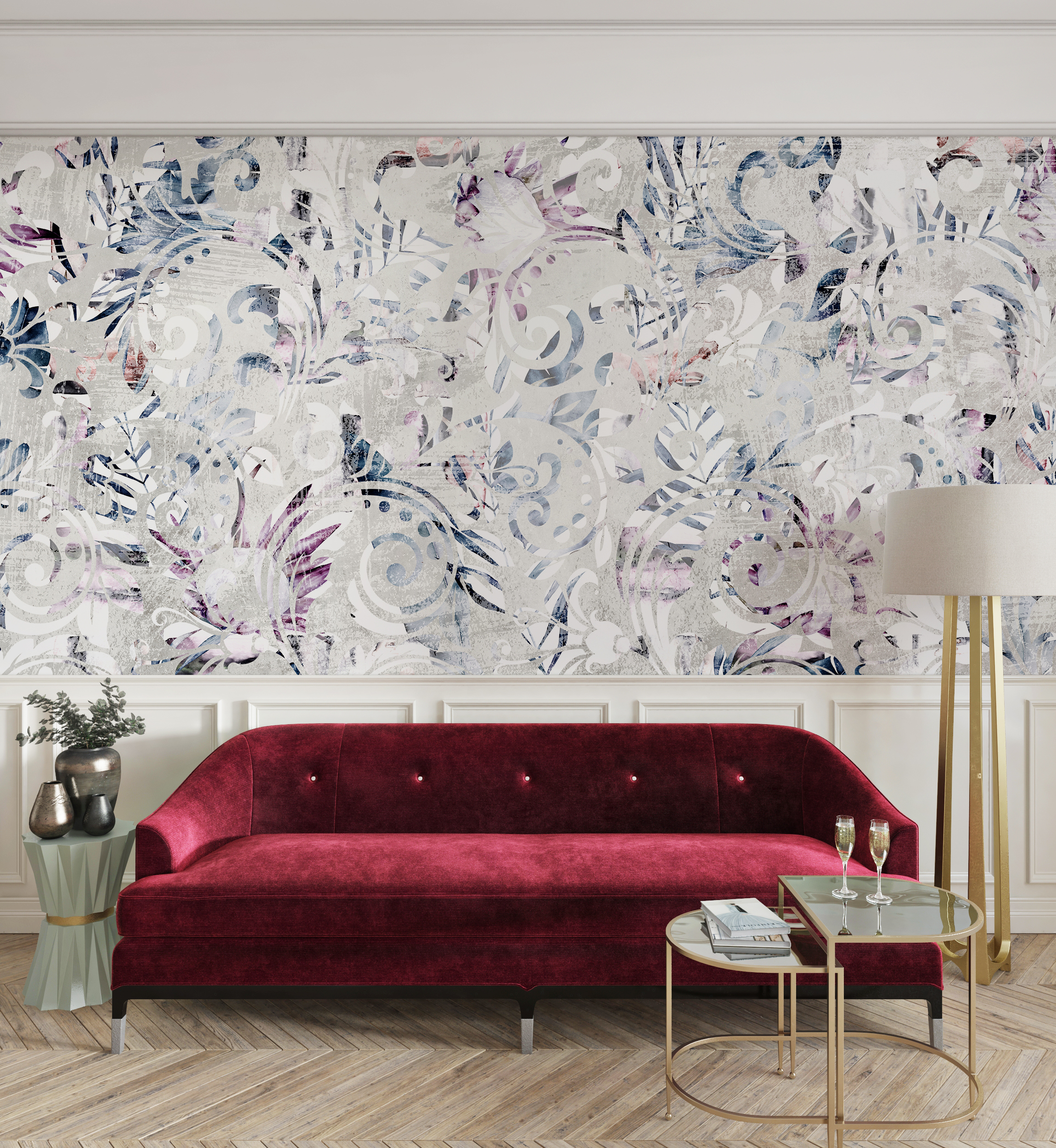 Zidni zidni zidni zid biljnog mozaika