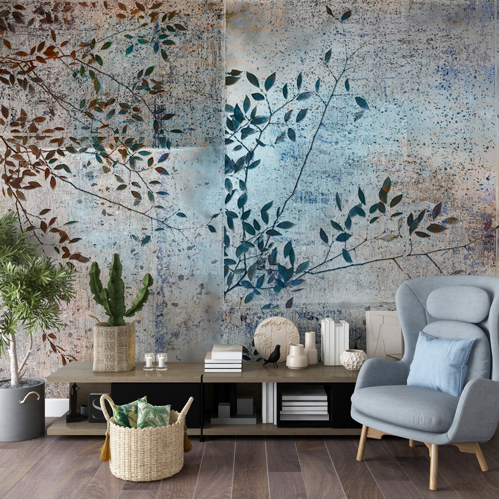 Zidni mural Plant Rectangles