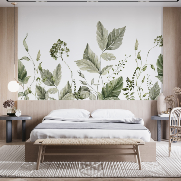 Zidni zid Biljke na bijeloj pozadini