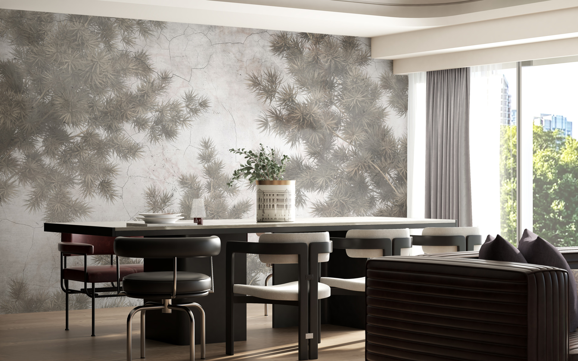 Zidni zid biljaka na ispucaloj površini