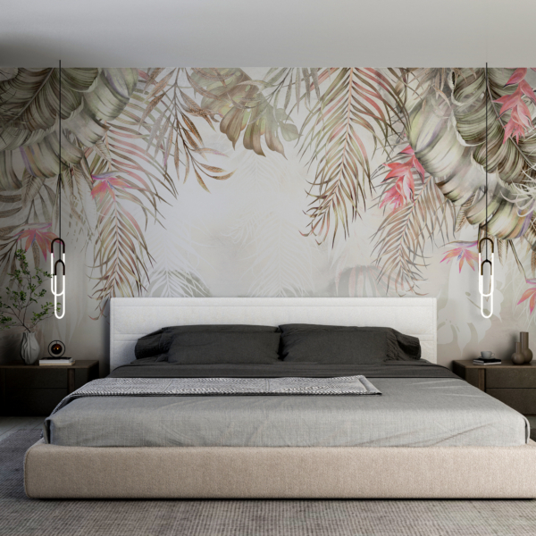 Zidni zid ružičastog lišća