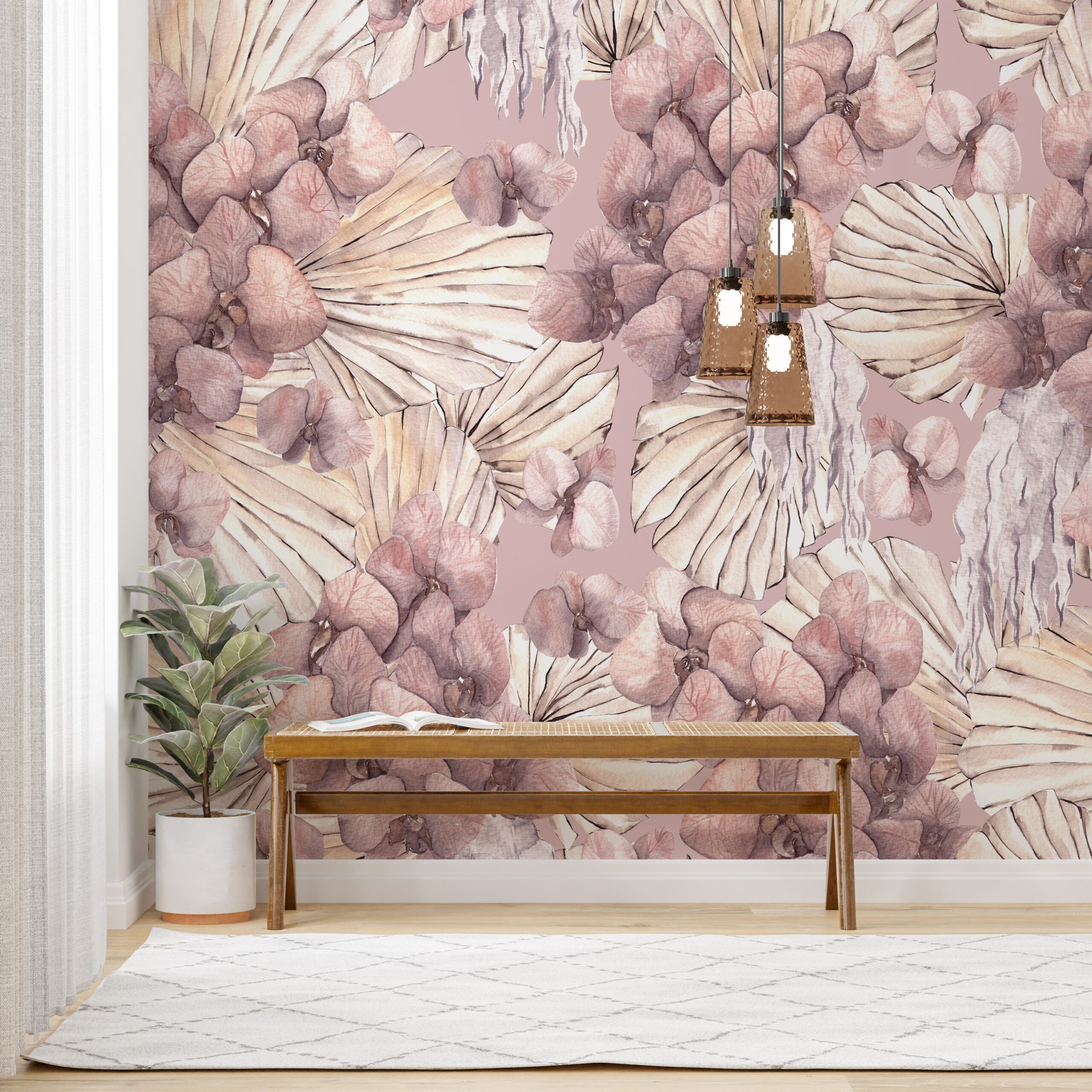 Zidni mural Pink Orchids